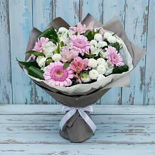 Букет цветов из:  Герберы, Альстромерии и Хризантемы в Первомайском Алтайского края