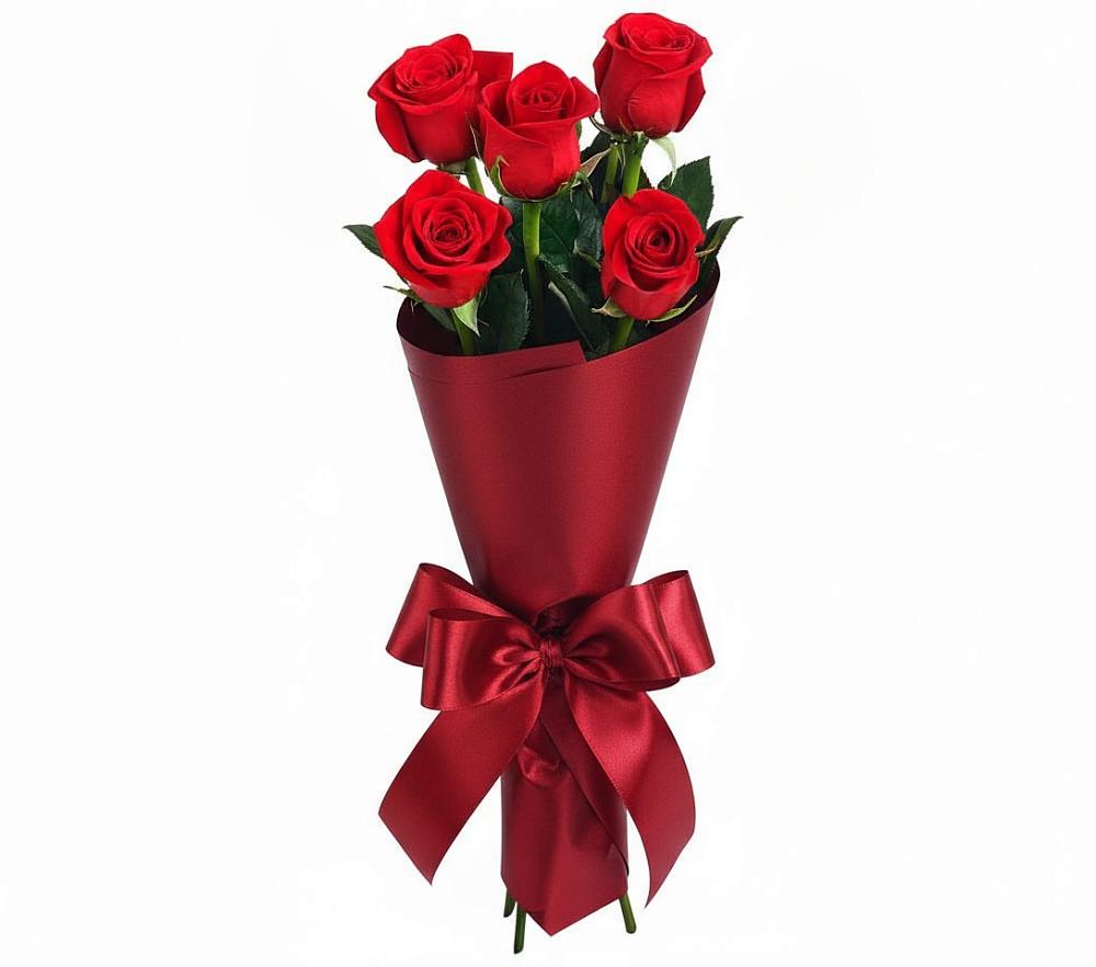 Букет 5 Красных роз Эдлесс Лав в Первомайском Алтайского края