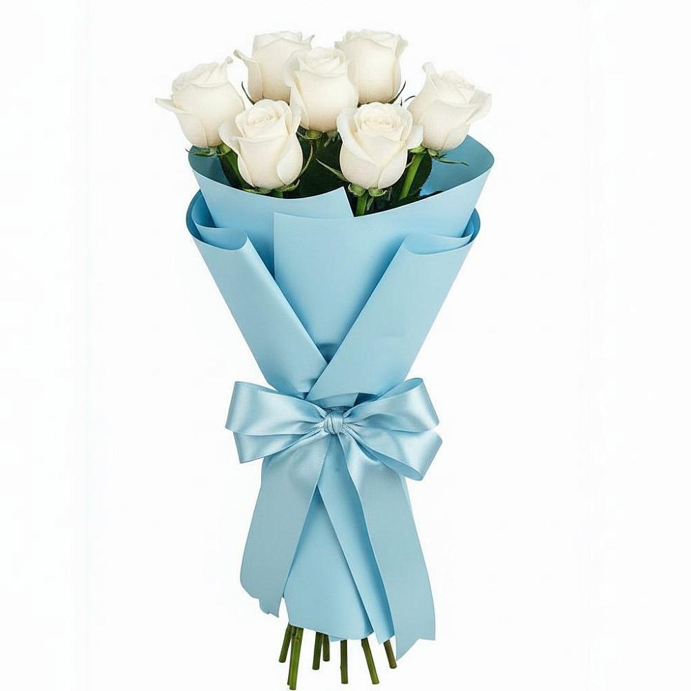 Букет 7 белых роз Проуд в Первомайском Алтайского края