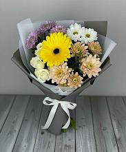 Букет цветов из:  Розы, Герберы и Хризантемы #REPLACE_PRED# Первомайском Алтайского края