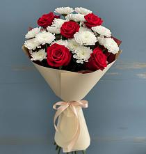 Букет цветов из:  Розы и Хризантемы в Первомайском Алтайского края