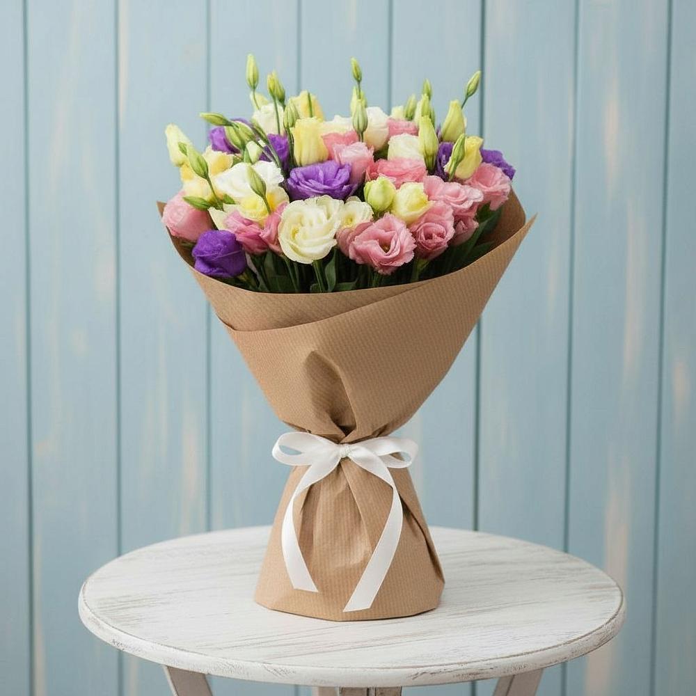 Букет цветов из: Лизиантусы в Первомайском Алтайского края