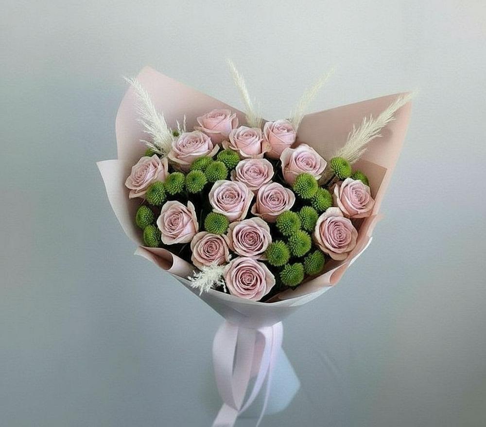 Букет цветов из: Розы и Хризантемы в Первомайском Алтайского края