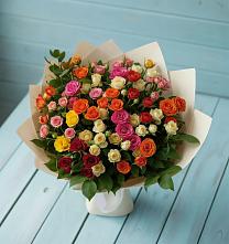 Букет Микс из разноцветных кустовых роз #REPLACE_PRED# Первомайском Алтайского края